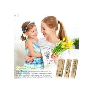 Juego de 15 sellos de madera de goma para plantas de_7