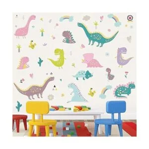 ROFARSO Coloridas calcomanías de pared de dinosaurio de_2