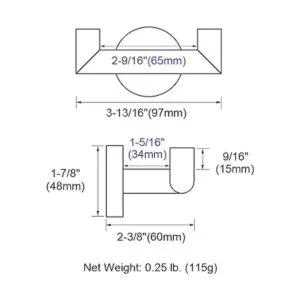 Gancho de toalla doble negro mate soporte de toalla de_2