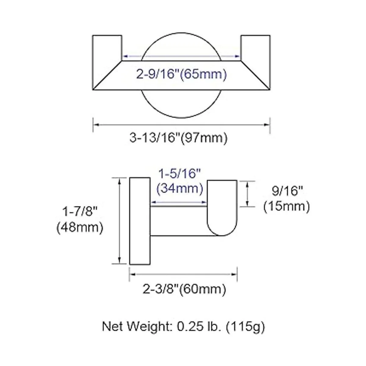 Gancho de toalla doble negro mate soporte de toalla de_2