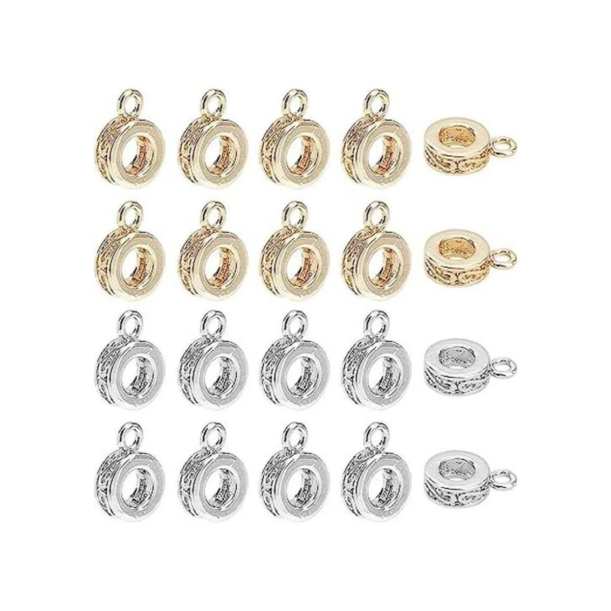 SUPERFINDINGS 20 cuentas de tubo de 2 colores dijes de_1