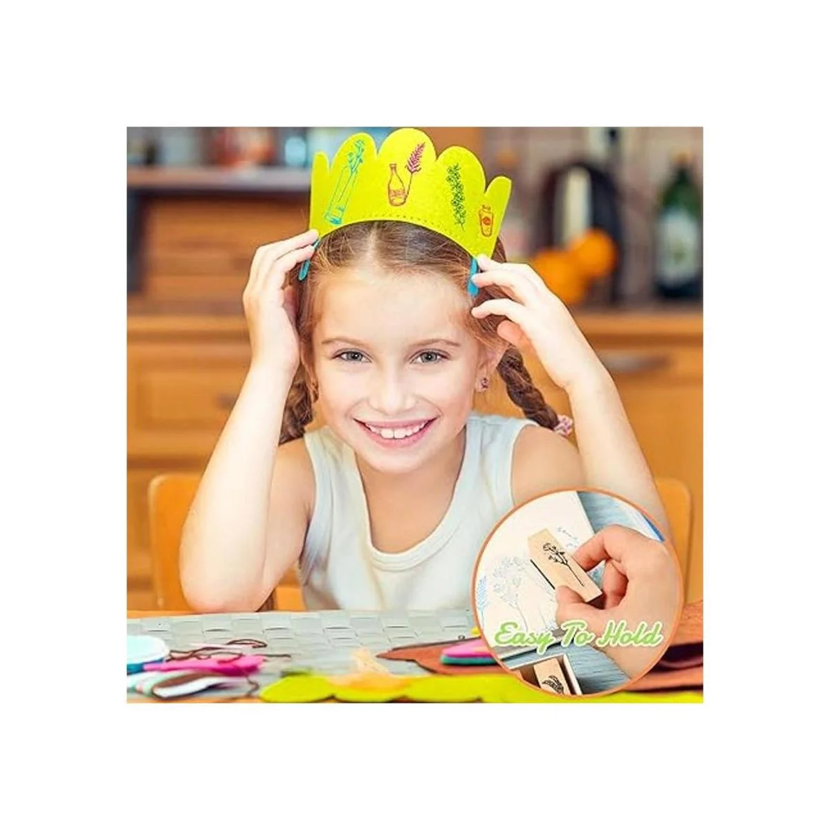 Juego de 15 sellos de madera de goma para plantas de_6