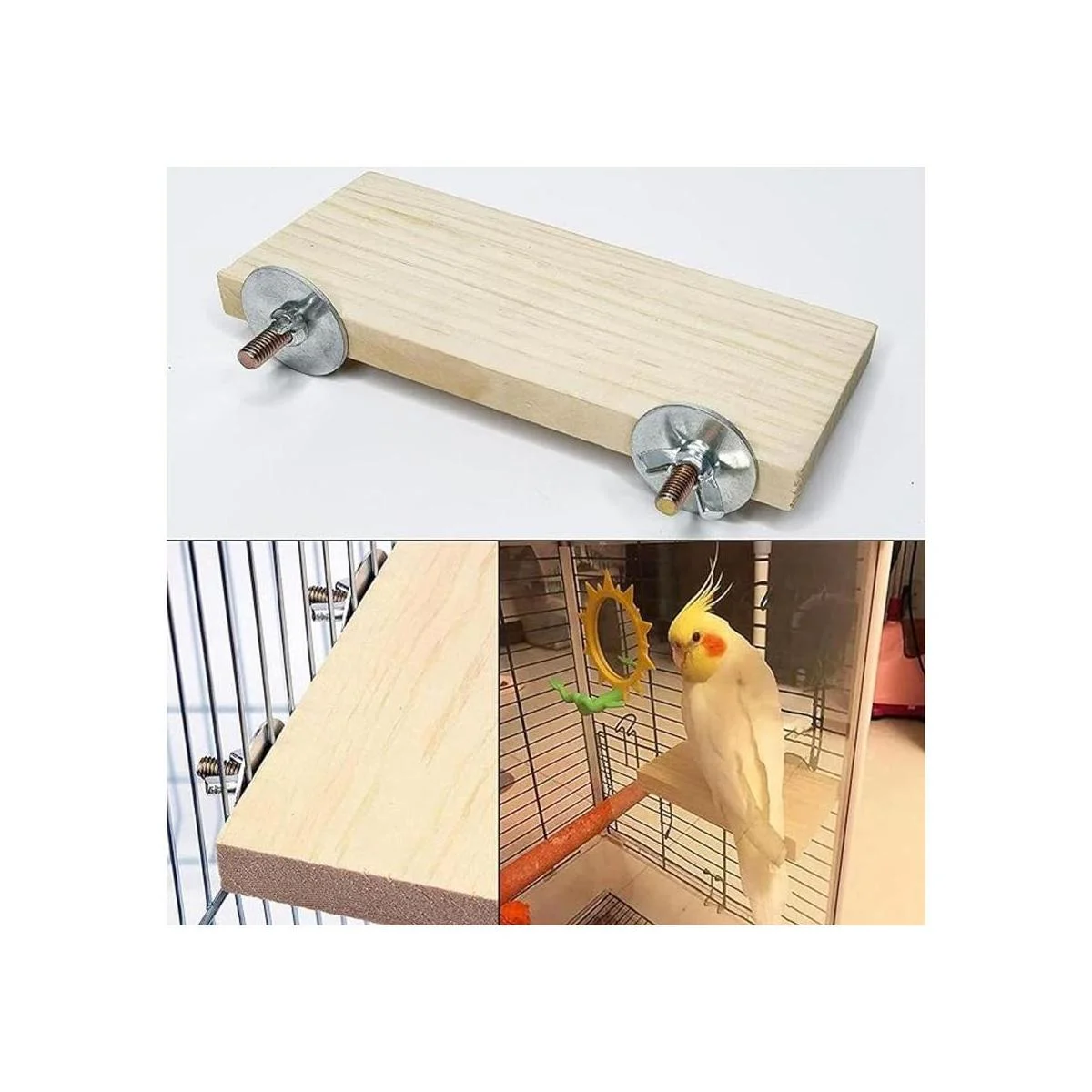 Percha de columpio para pájaros madera natural_7