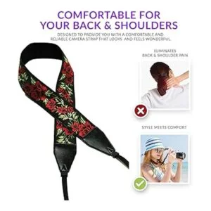 Correa de cámara con flores de rosas para todas las_3
