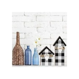 Jetec Letrero de madera con forma de casa de búfalo de 2_6