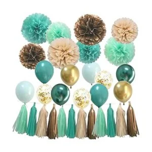 Decoraciones de fiesta verde menta suministros de fiesta_4