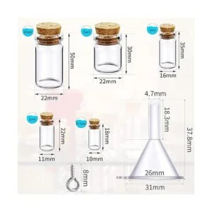 Sherli 45 mini botellas de vidrio con 50 tornillos para_2