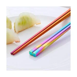 Juego de cucharas y palillos de sopa de metal chino para 4_5