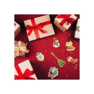 Juego de 16 llaveros de diamantes de Navidad de doble_6