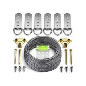 Kit de alambre para colgar fotos resistente anillo en D_1