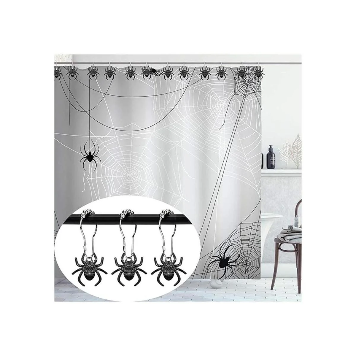 ZILucky Juego de 12 ganchos para cortina de ducha de_4