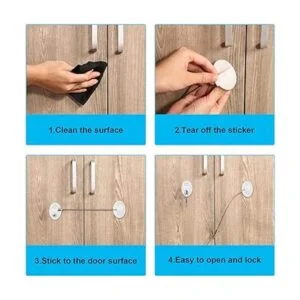 Paquete de 4 cerraduras de puerta de refrigerador con_5