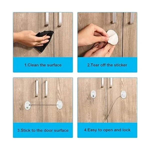 Paquete de 4 cerraduras de puerta de refrigerador con_5