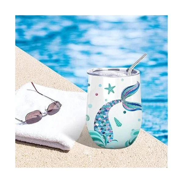 NymphFable 12oz sirena regalos para niñas vino vaso con_6