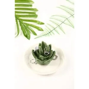 HOME SMILE áloe de cerámica para almacenar anillos cactus_2