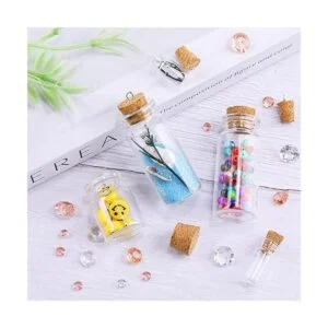 Sherli 45 mini botellas de vidrio con 50 tornillos para_6