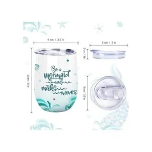 NymphFable 12oz sirena regalos para niñas vino vaso con_3