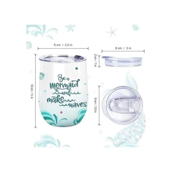 NymphFable 12oz sirena regalos para niñas vino vaso con_3