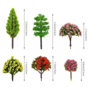 70 piezas de árboles de modelo mini árboles mezclados en_2