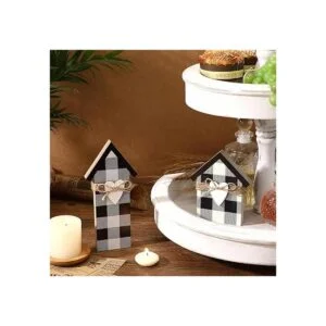 Jetec Letrero de madera con forma de casa de búfalo de 2_3