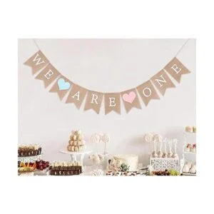 Banner de gemelos para 1er cumpleaños We Are One Banner_3