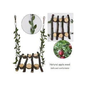 Percha de columpio para pájaros madera natural_3