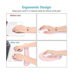 Dapesuom Reposamuñecas para teclado y mouse con soporte_3