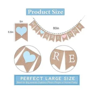 Banner de gemelos para 1er cumpleaños We Are One Banner_6