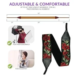 Correa de cámara con flores de rosas para todas las_2