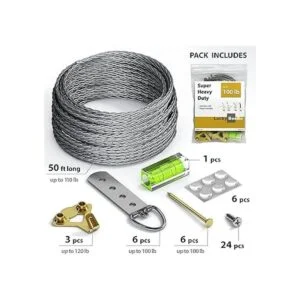 Kit de alambre para colgar fotos resistente anillo en D_2