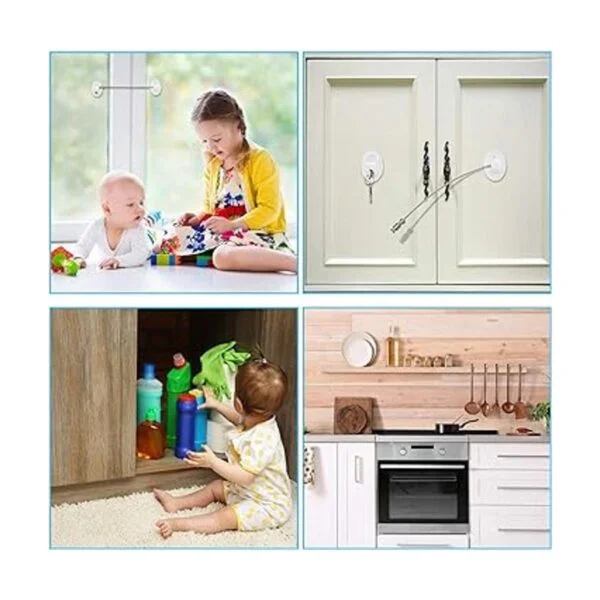 Paquete de 4 cerraduras de puerta de refrigerador con_7