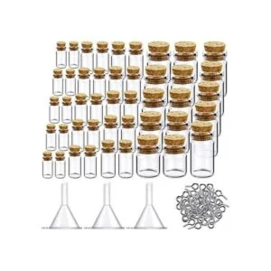Sherli 45 mini botellas de vidrio con 50 tornillos para_1