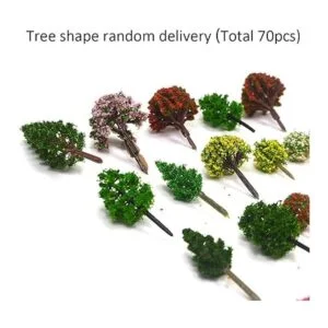 70 piezas de árboles de modelo mini árboles mezclados en_5