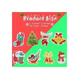 Juego de 16 llaveros de diamantes de Navidad de doble_2