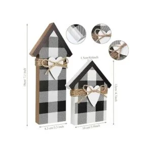 Jetec Letrero de madera con forma de casa de búfalo de 2_2