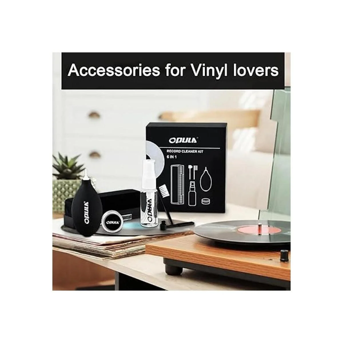 OPULA Limpiador de discos de vinilo kit de limpieza de_6