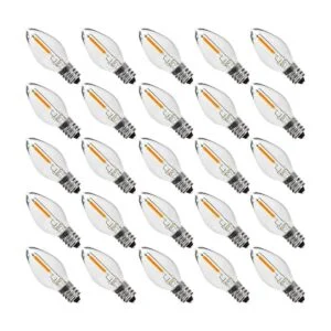 Paquete de 25 bombillas LED de noche C7 base de araña_1