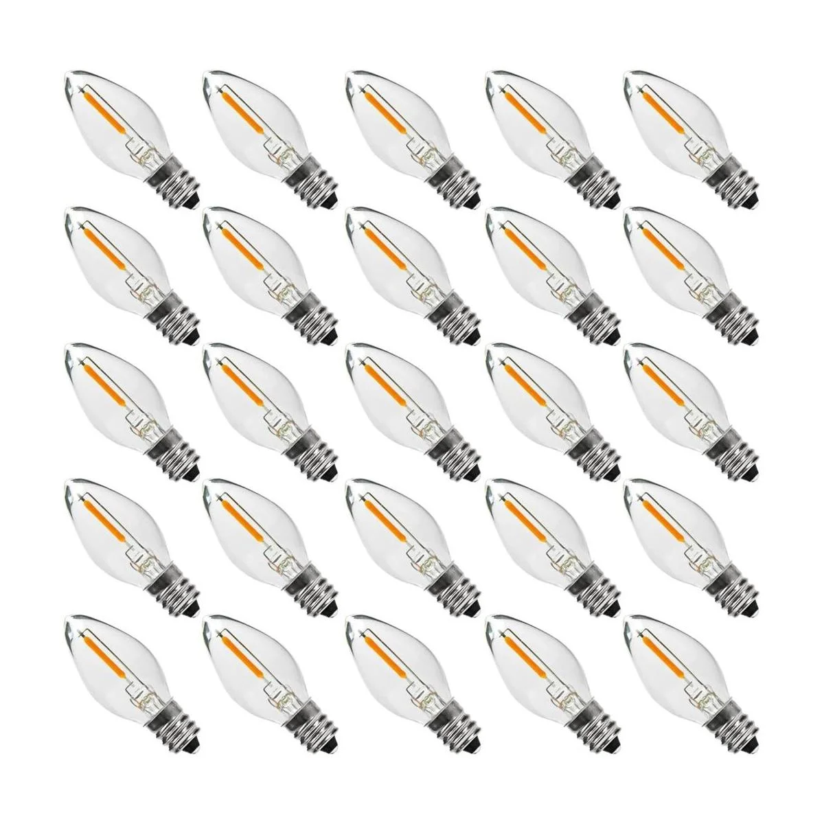 Paquete de 25 bombillas LED de noche C7 base de araña_1