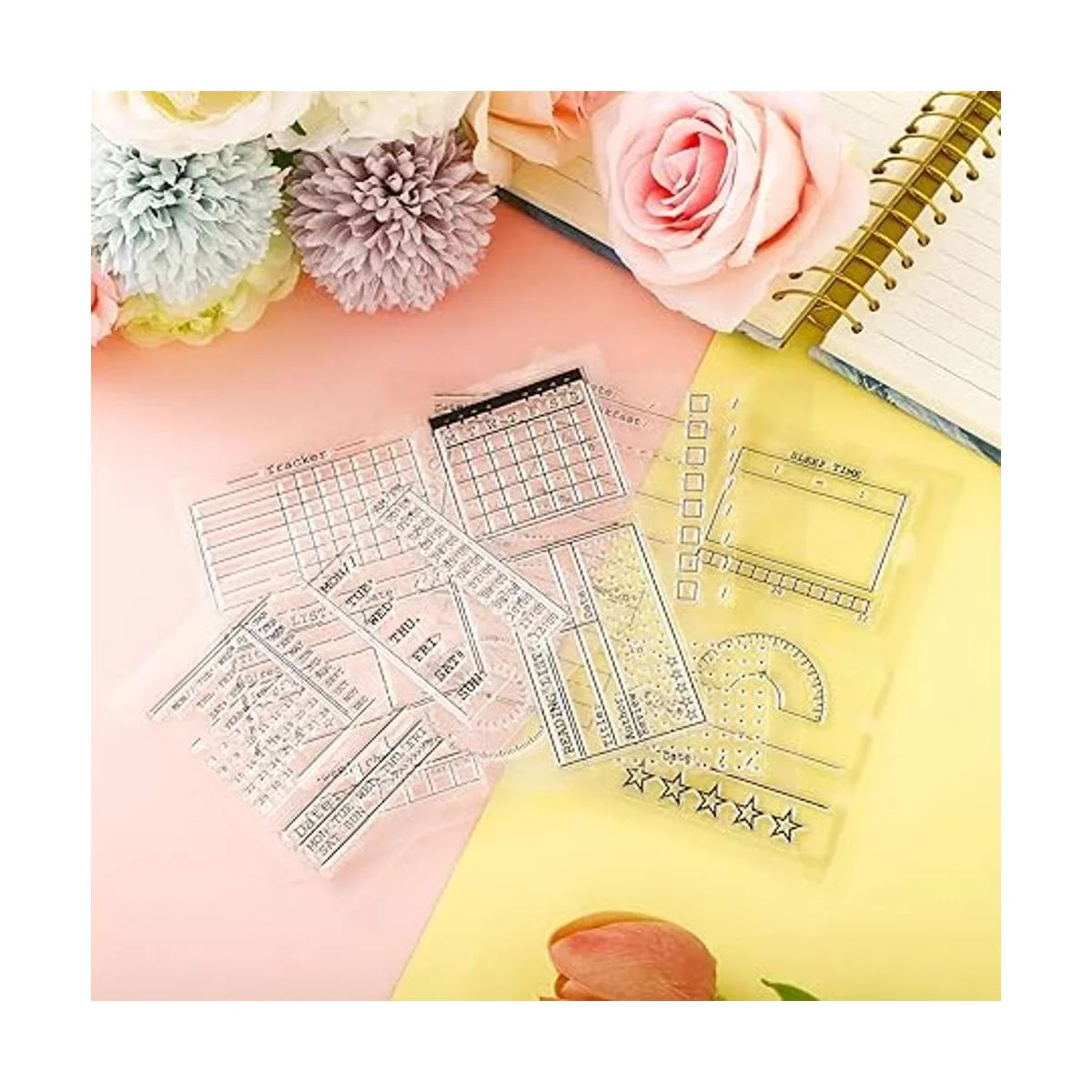 Juego de 32 sellos transparentes para diario incluye 18_6