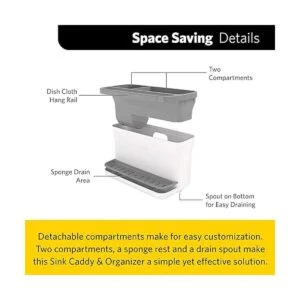 Glad Organizador de fregadero de cocina con 2_2