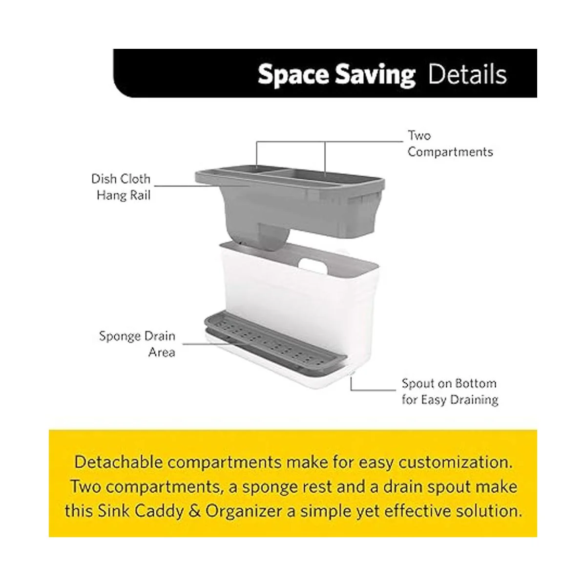 Glad Organizador de fregadero de cocina con 2_2