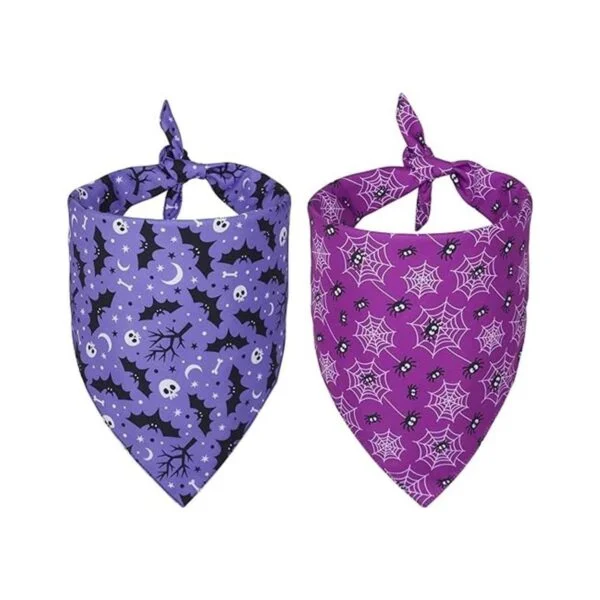 ADOGGYGO Paquete de 2 bandanas de Halloween para perros_1