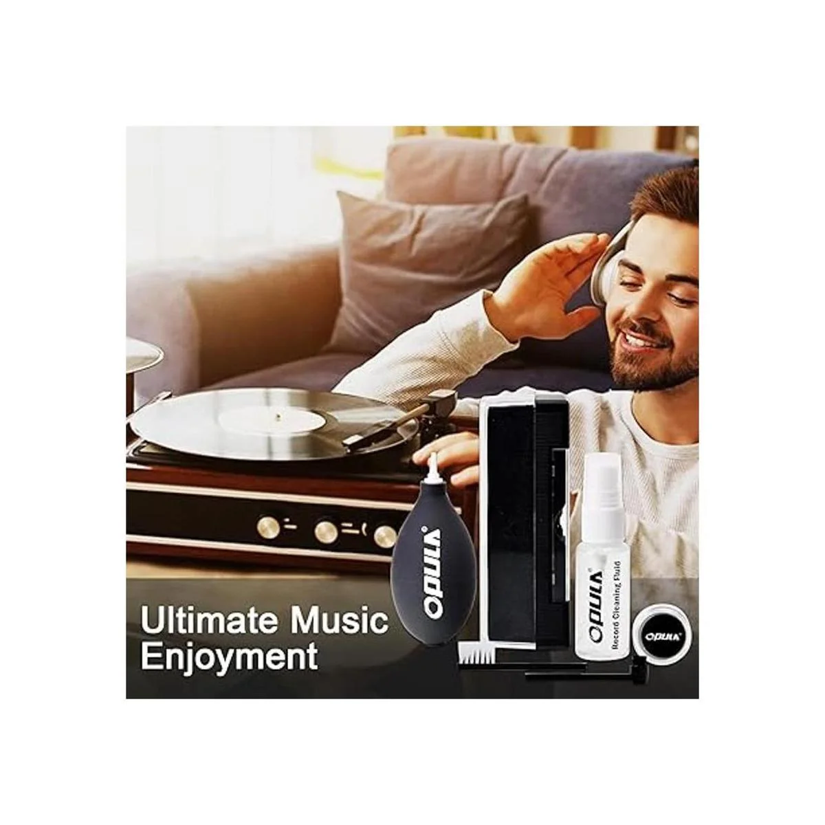 OPULA Limpiador de discos de vinilo kit de limpieza de_2