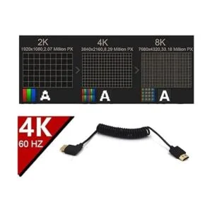 Kework Cable HDMI 4K en espiral de 3.9 pies HDMI 2.0_5