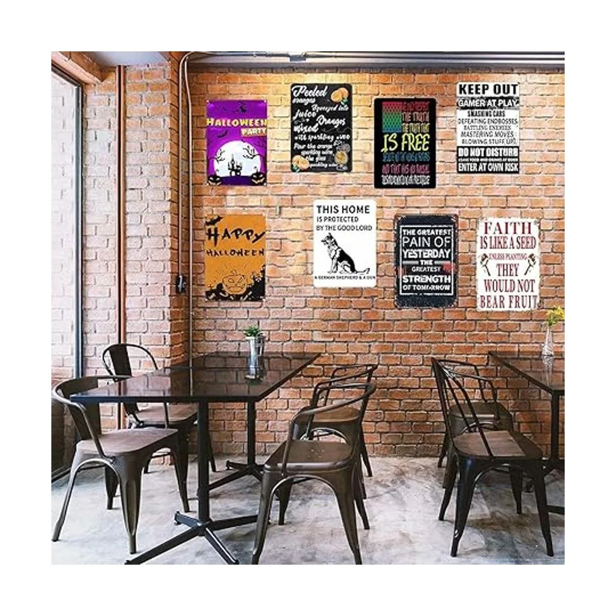 Cartel de metal de conocimiento de aparejos de pesca bar_4