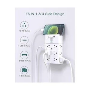 Addtam Toma de corriente múltiple para montaje de pared_2