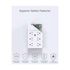 Addtam Toma de corriente múltiple para montaje de pared_4