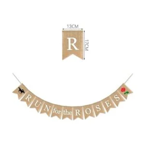 SWYOUN Burlap Run para las rosas Banner Kentucky Derby_4