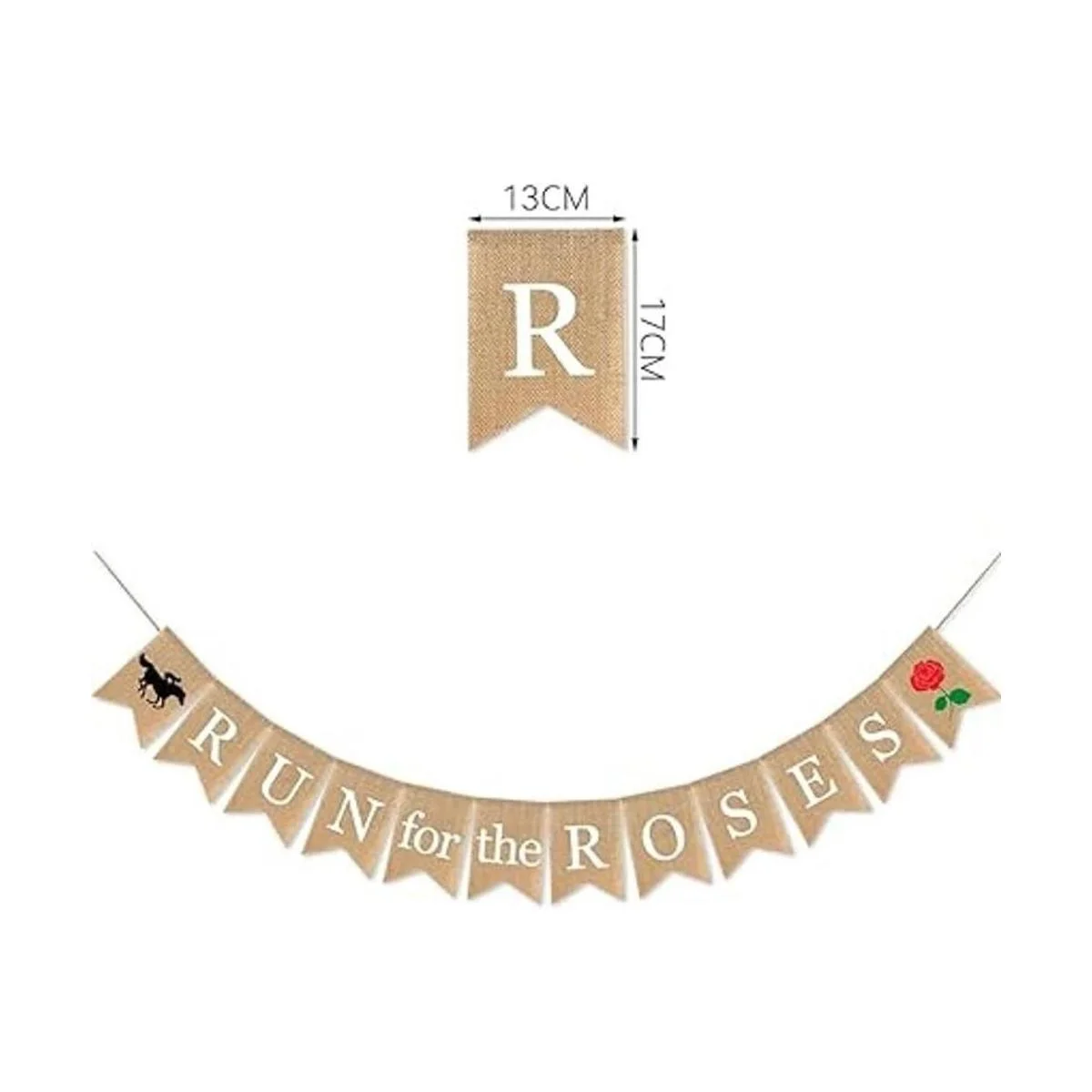 SWYOUN Burlap Run para las rosas Banner Kentucky Derby_4