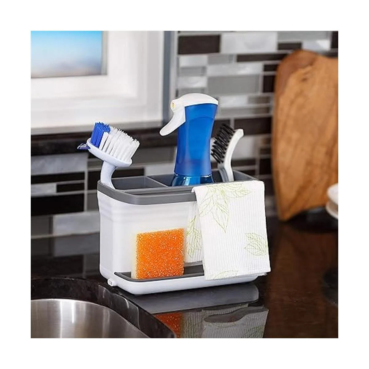 Glad Organizador de fregadero de cocina con 2_3